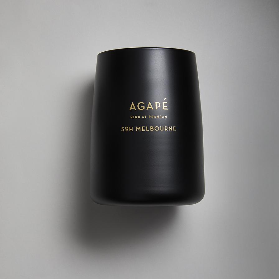 Agapé Black Matte Glass | Soy Wax Candle