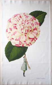 Laura Stoddart Camellia In Bloom Tea Towel