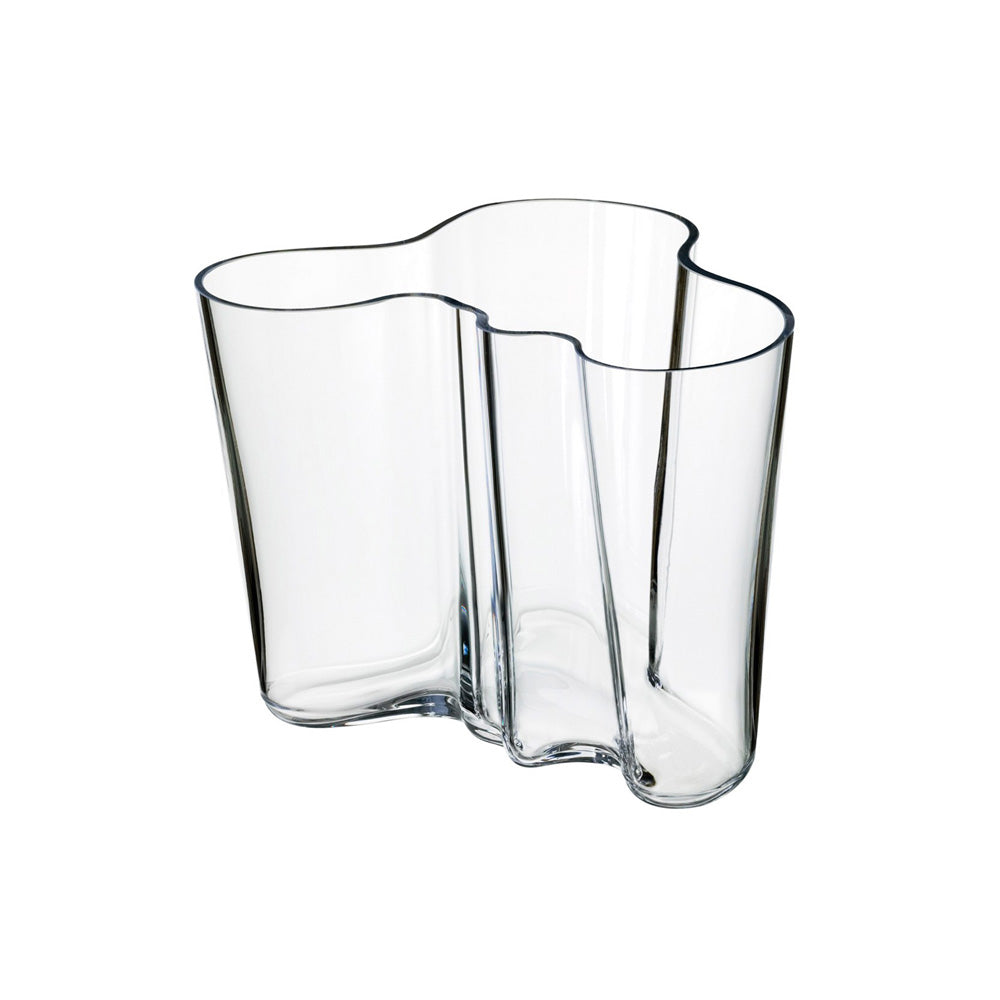 Aalto Hand Blown Glass Vase 16cm Clear