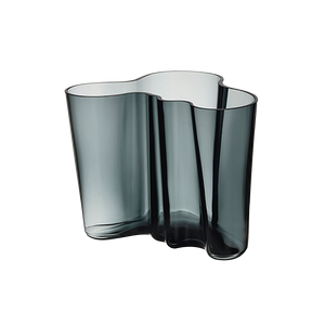 Aalto Hand Blown Glass Vase Grey 16cm