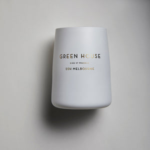 Green House White Matte Glass | Soy Wax Candle | 400G