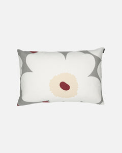 Unikko Cushion Cover 40x60cm | Light Grey, White, Dark Red, Yellow