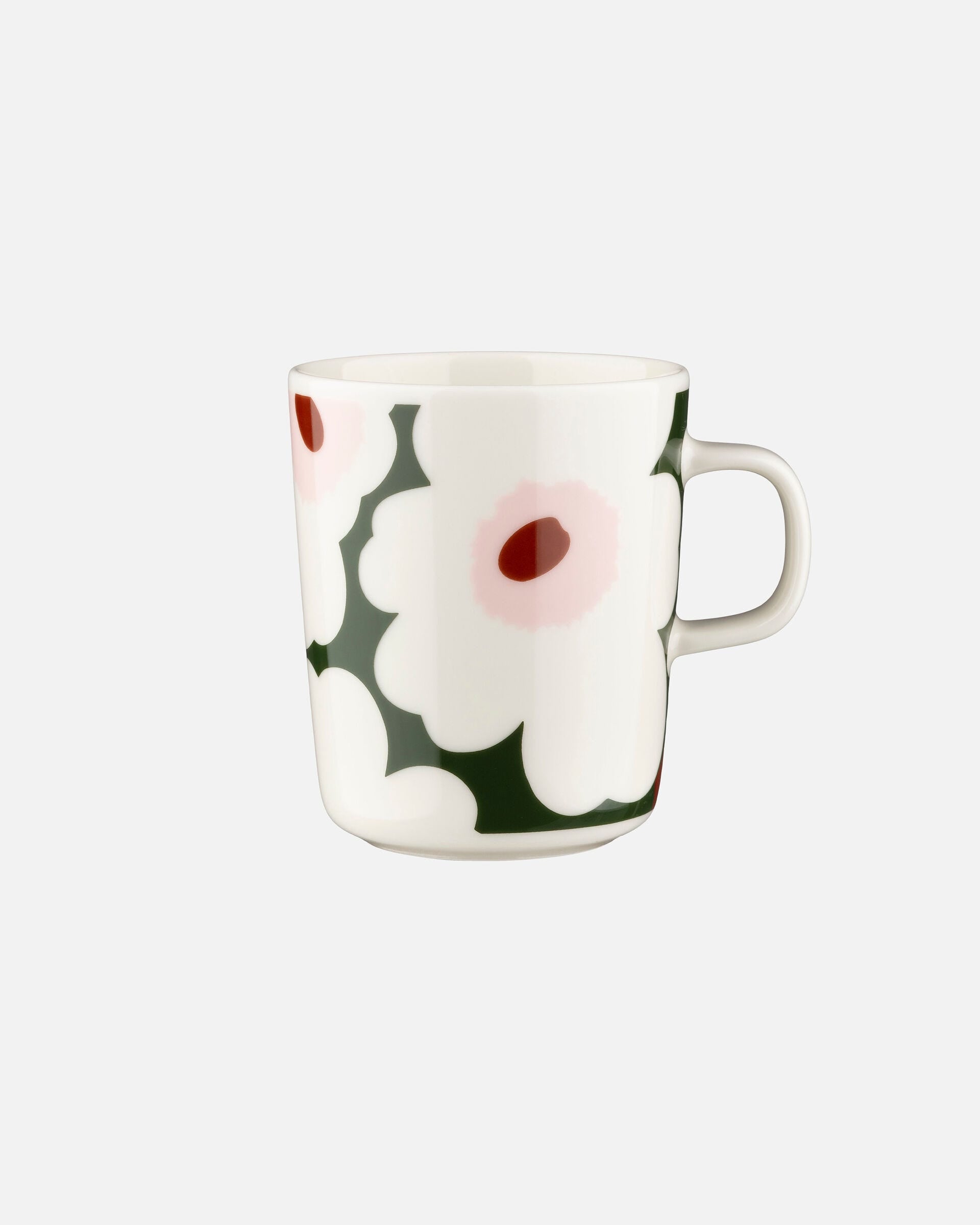 Oiva / Unikko Mug | White, Pink, Dark Green | 250ml