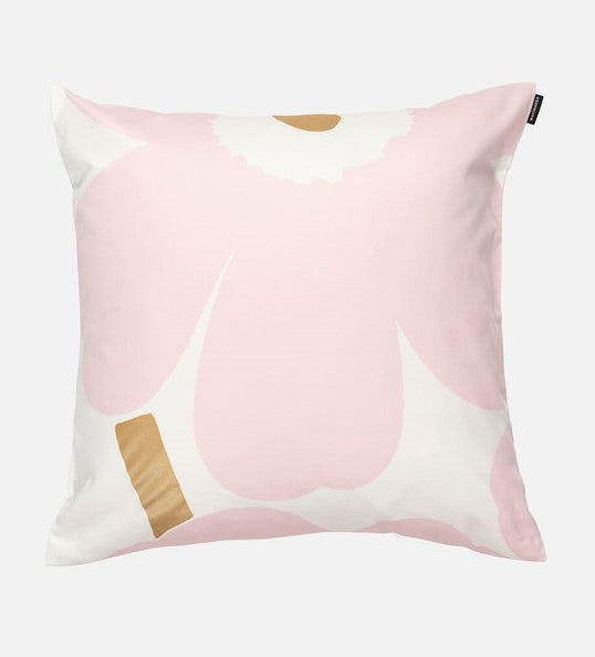 Unikko Cushion Cover | Light Pink, White, Gold | 50x50cm