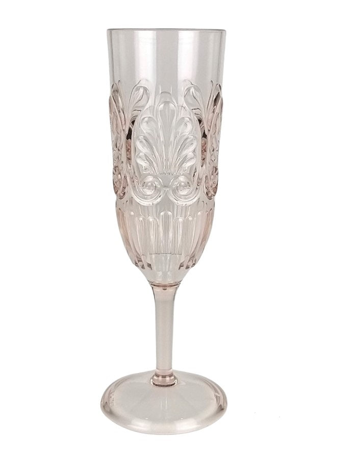 Acrylic Champagne Flute | Scollop Pink | 21cm