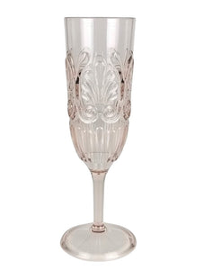 Acrylic Champagne Flute | Scollop Pink | 21cm