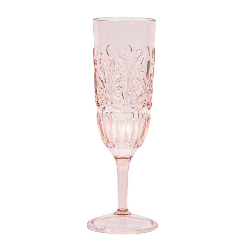 Acrylic Champagne Flute | Scollop Pink