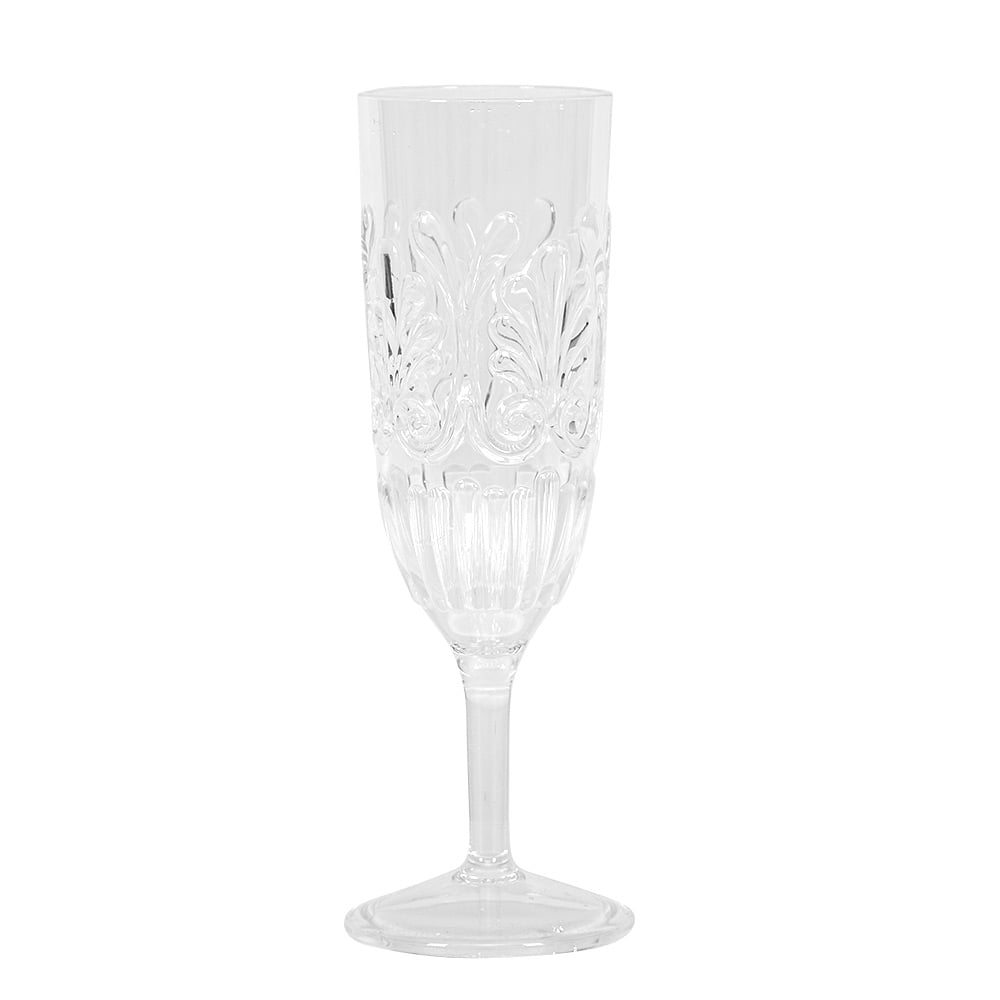 Acrylic Champagne Flute | Scollop Clear | 21cm