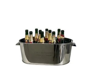 Oval Stainless Steel Champagne Bucket | 35x58x21cm