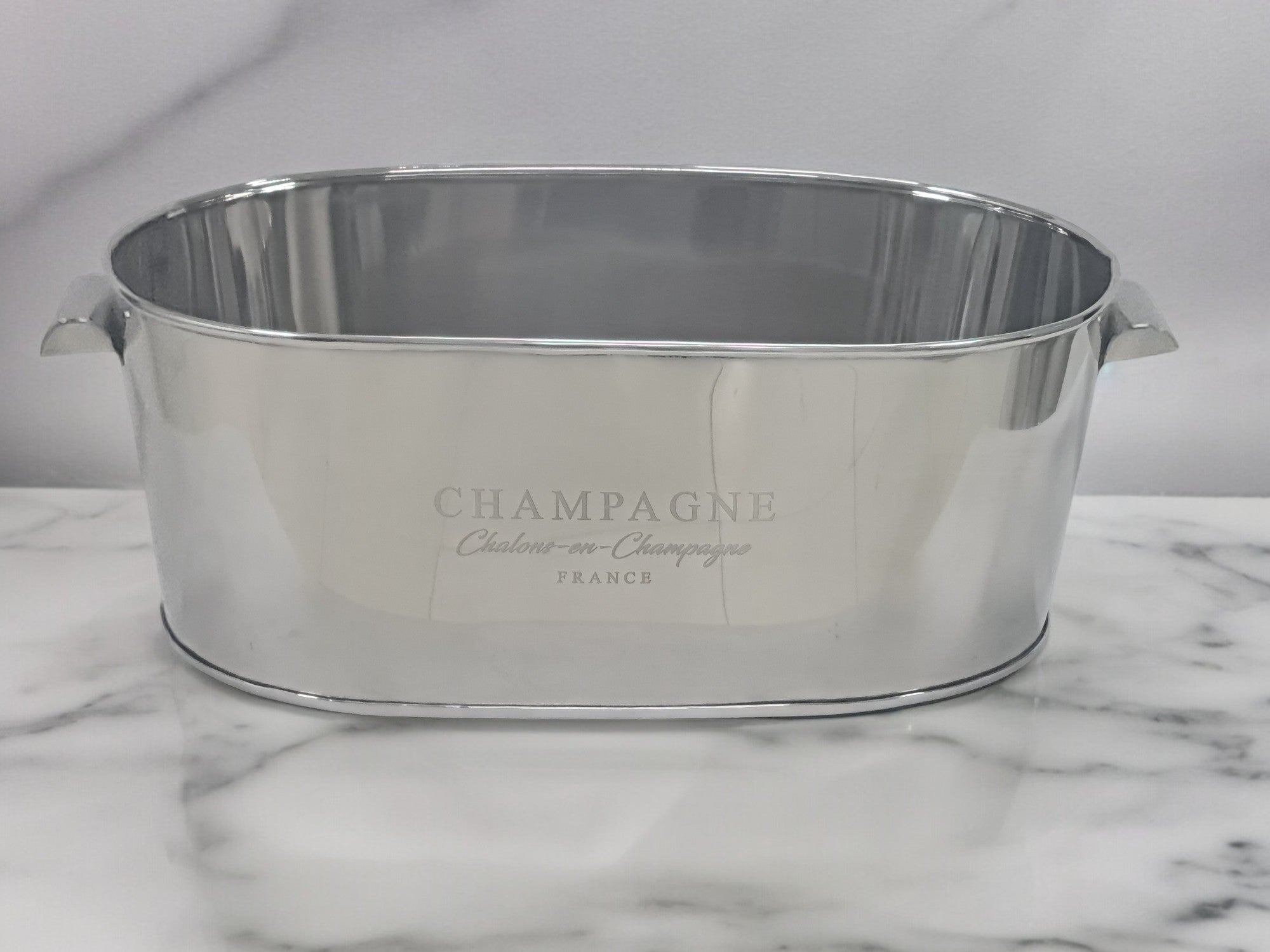 Oval Stainless Steel Champagne Bucket | 35x58x21cm
