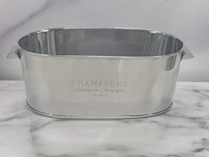 Oval Stainless Steel Champagne Bucket | 35x58x21cm