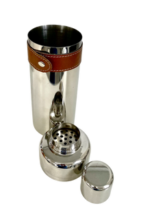 Stainless Steel Cocktail Shaker with Leather Trim | 500ml