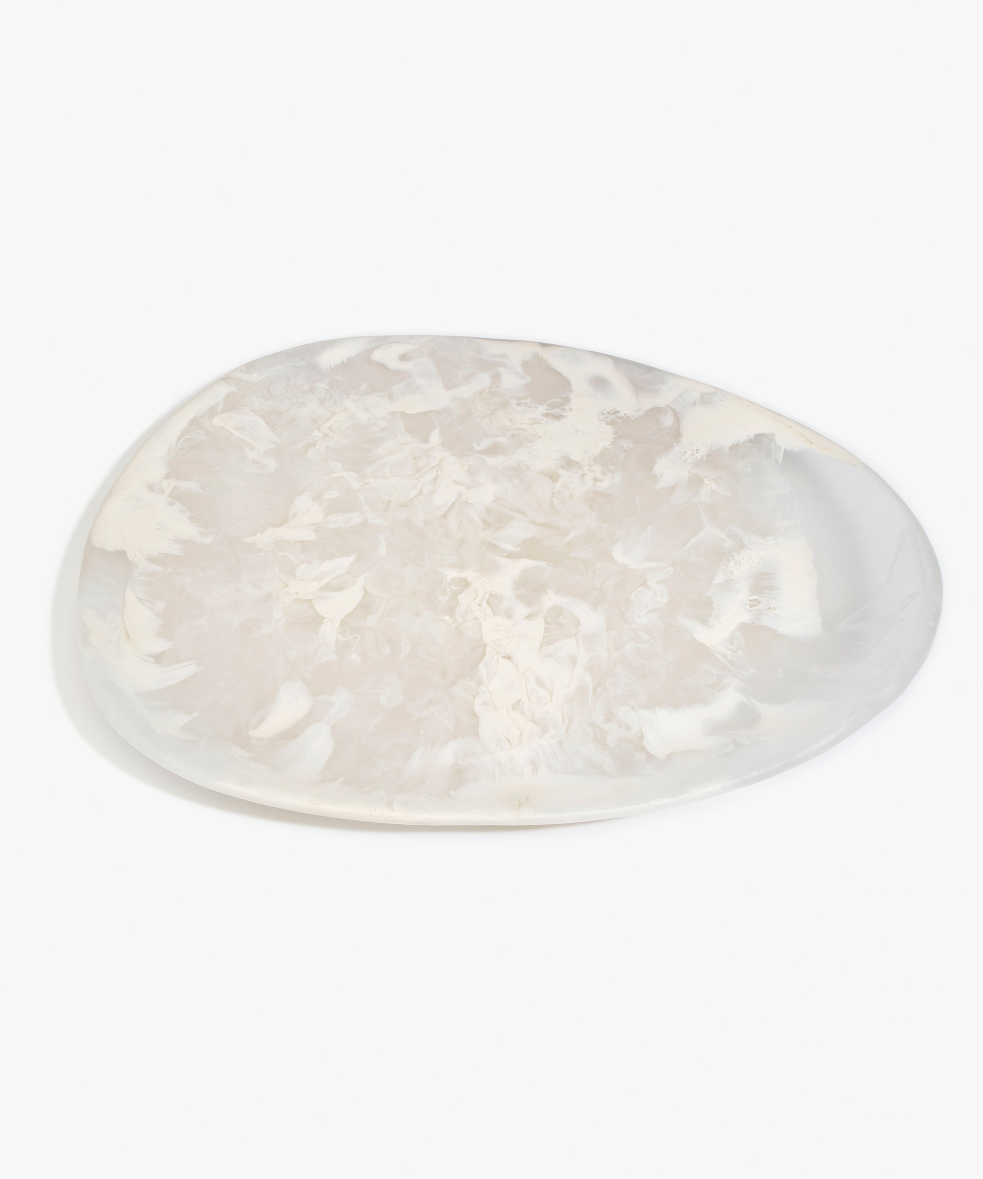 Large Resin Pebble Platter | Chalk Swirl