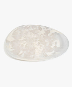 Large Resin Pebble Platter | Chalk Swirl
