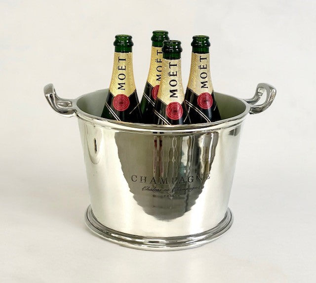 Shiny Nickel Champagne Bucket | 39x20cm