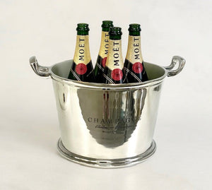 Shiny Nickel Champagne Bucket | 39x20cm