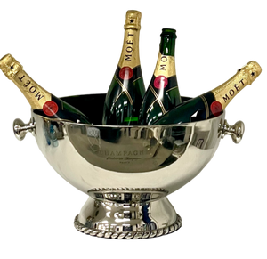 Rope Edge Champagne Bucket with Nickel Knobs | 37x23cm