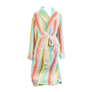 Bath Robe - Cosy Luxe Pastel Stripe