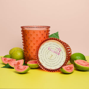 Simpatico Guava Hobnail 100hr Candle | 13x10cm