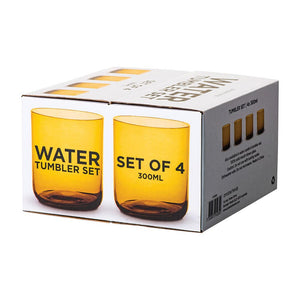 Water Tumbler Set 4pc | Amber