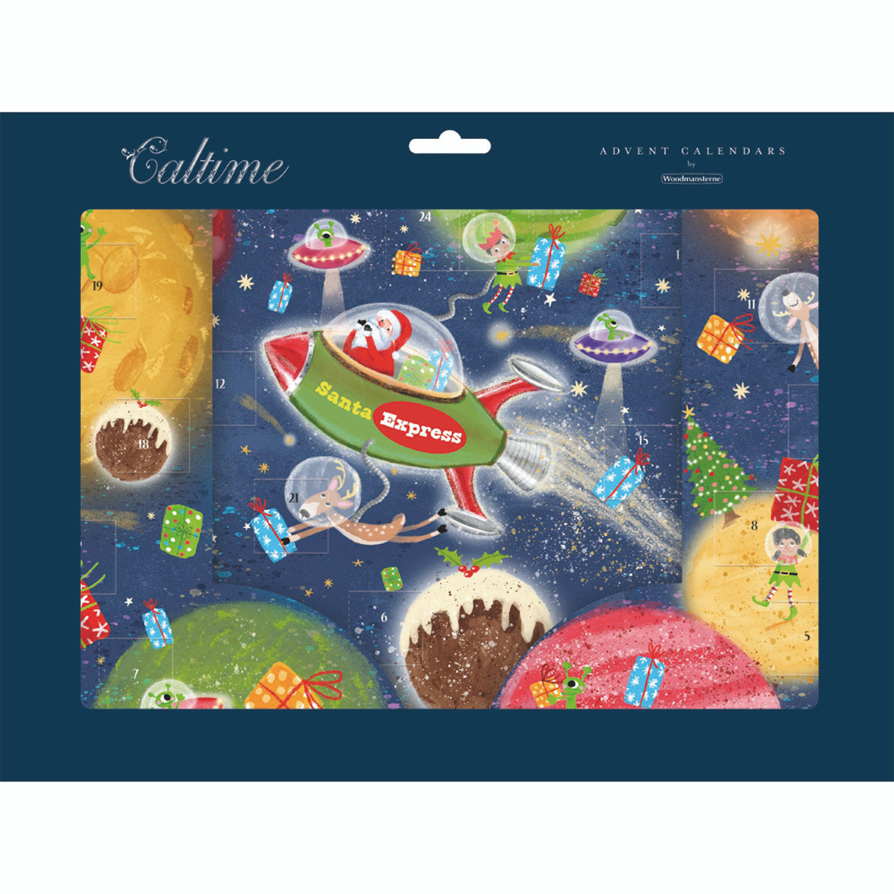 3D Fold-Out Santa in Space Advent Calendar | 36.4x27.3cm