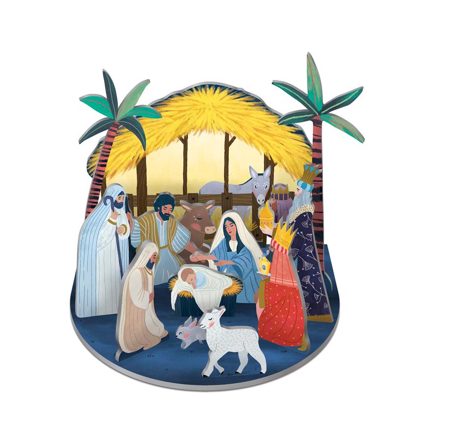 Away In A Manger Scene Pop & Slot 3D Scene