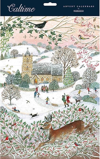 Snowy Church Scene Caltime Advent Calendar | 24x32cm