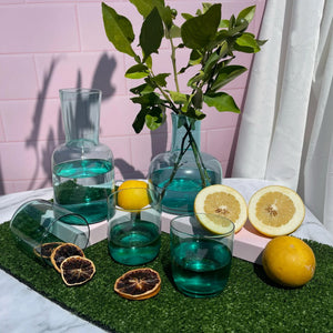 Water Carafe Set Bulb | Aqua | 920ml