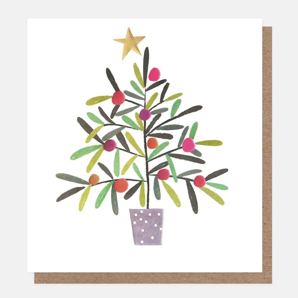 Tree, Baubles & Gold Star Christmas Card Pack | 8pk