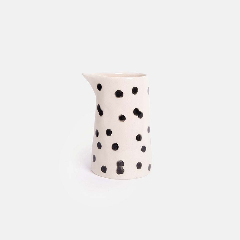 Mono Dotty Hand Painted Stoneware Milk Jug