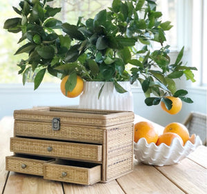 Rattan Weave Jewellery Box | 20x20x36cm