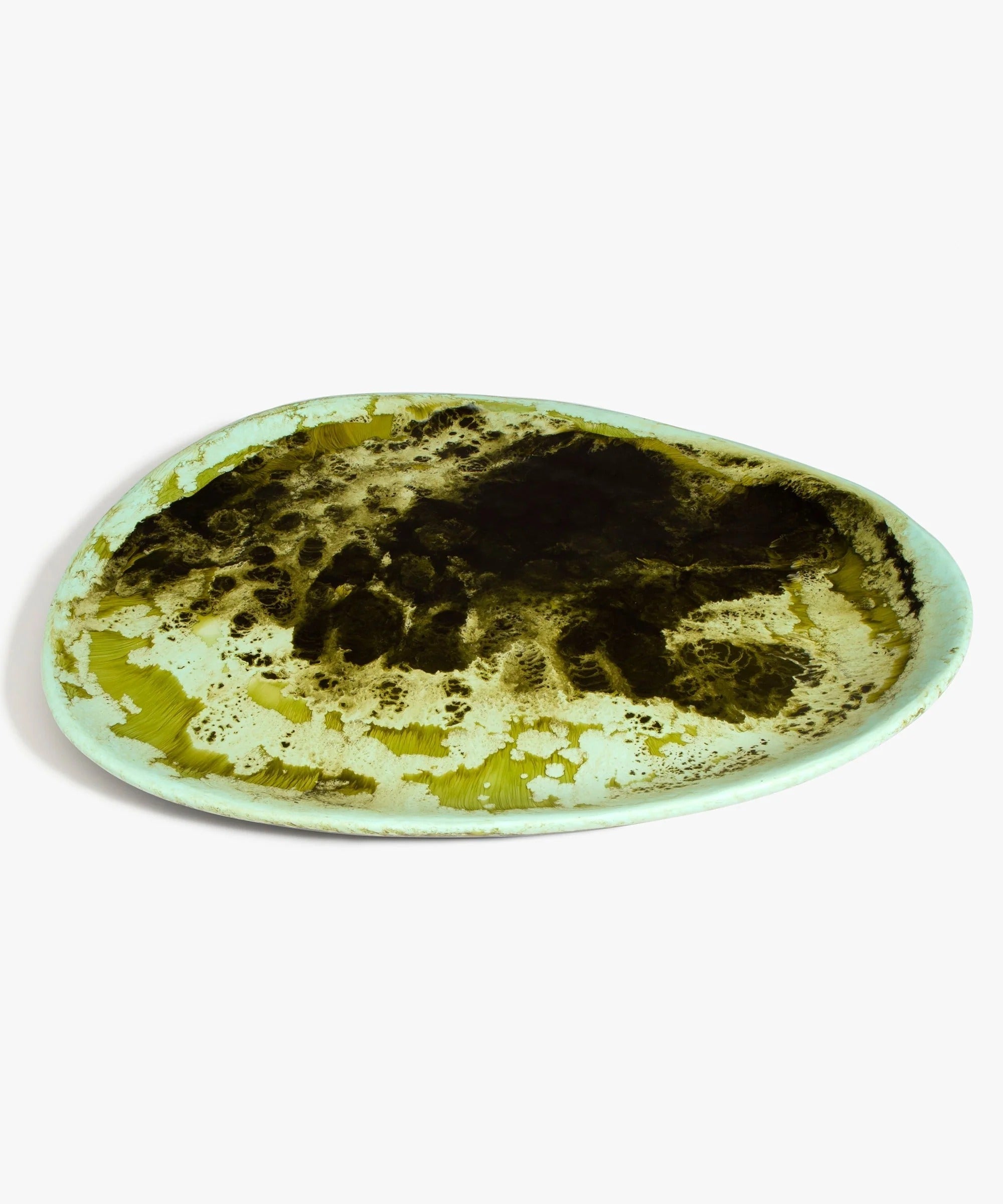 Large Resin Pebble Platter | Malachite