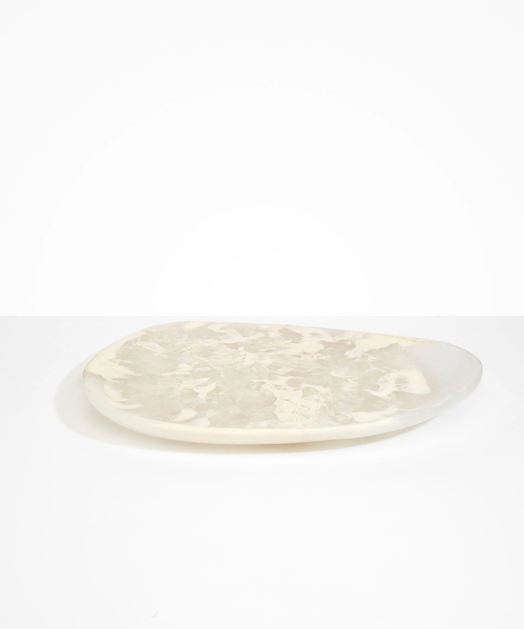 Large Resin Pebble Platter | Chalk Swirl
