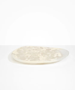 Large Resin Pebble Platter | Chalk Swirl