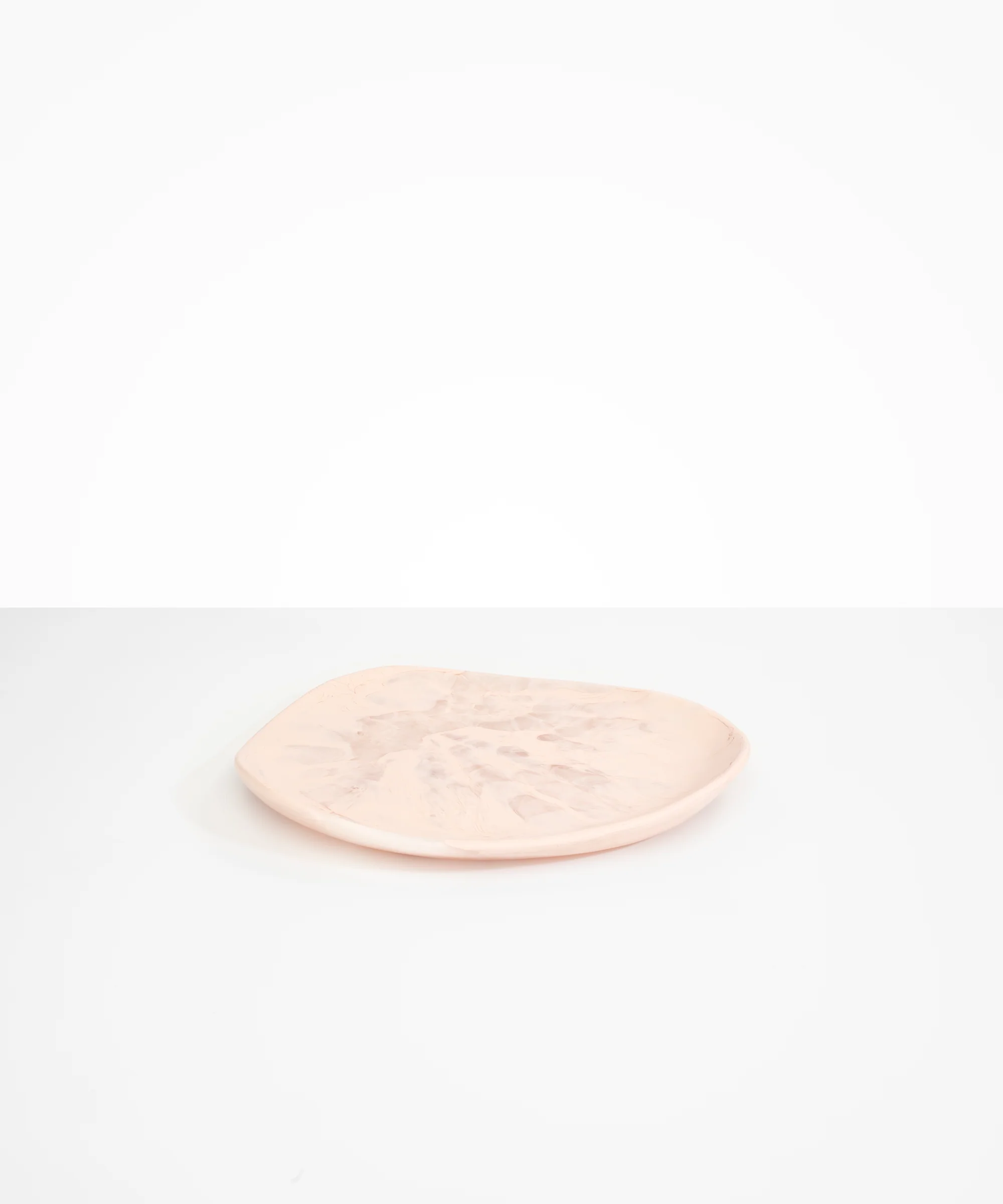 Resin Pebble Plate | Rose Swirl