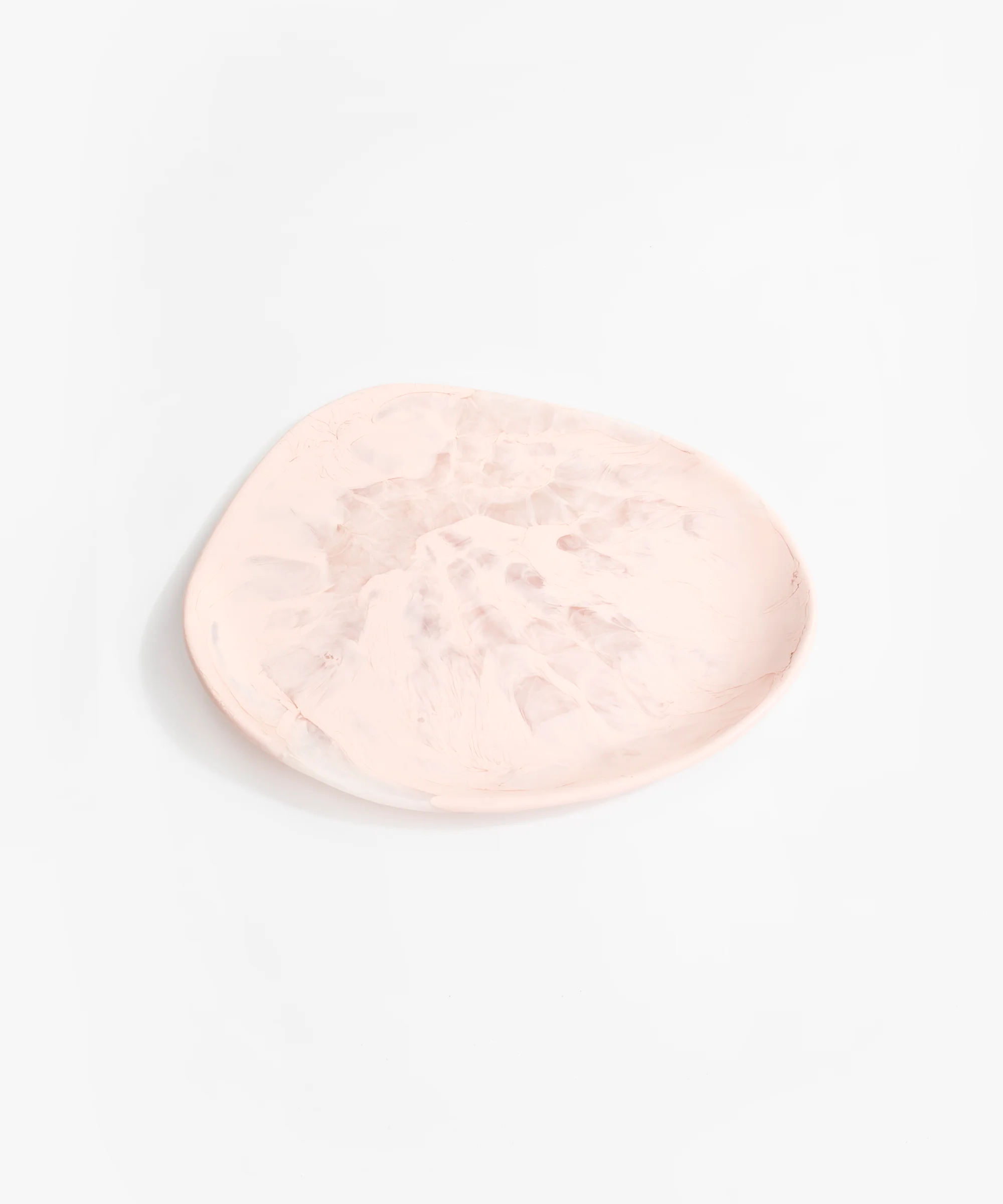 Resin Pebble Plate | Rose Swirl
