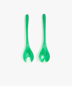 Resin Long Dew Salad Servers | Leaf