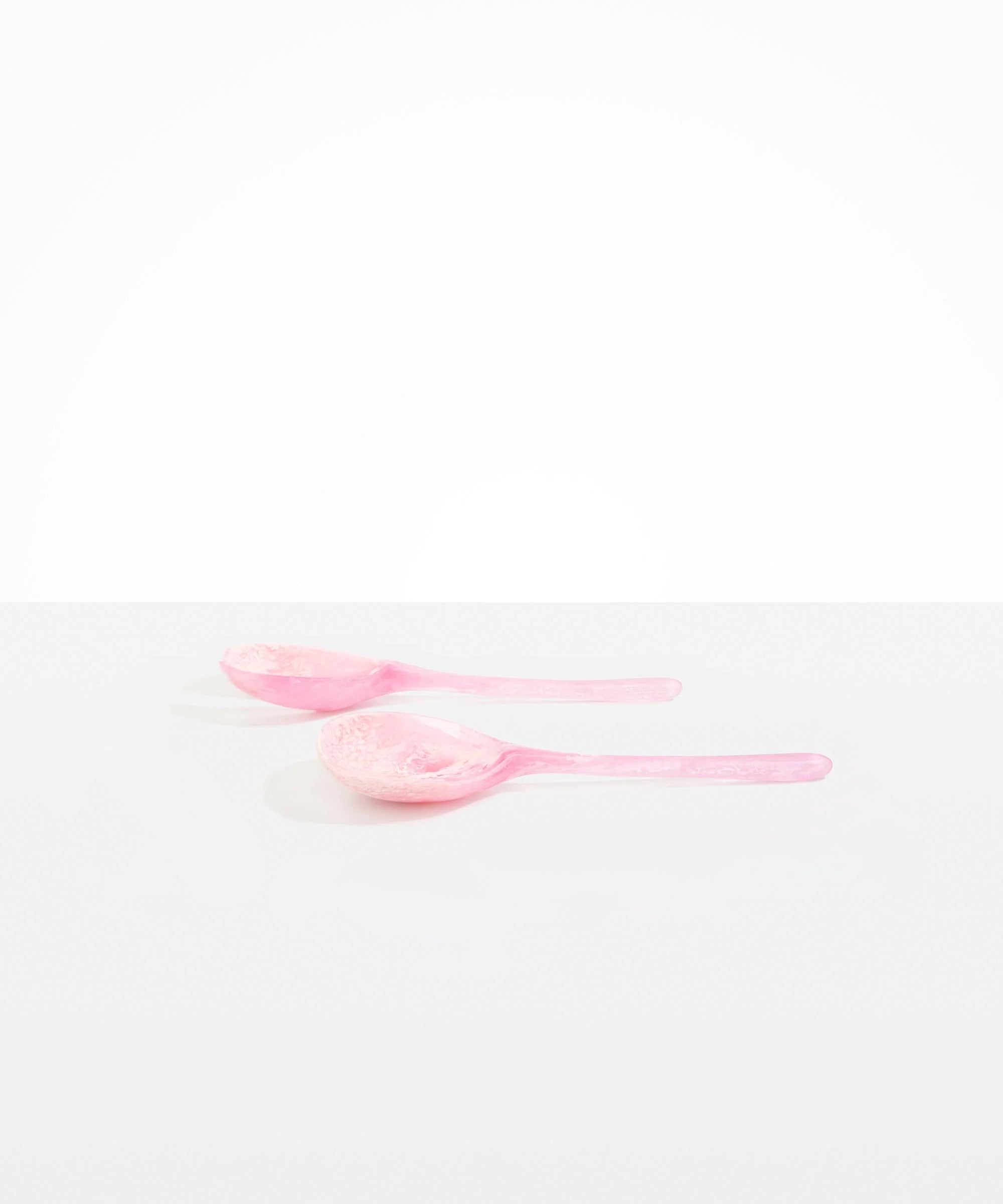 Resin Long Stone Salad Servers | Shell Pink