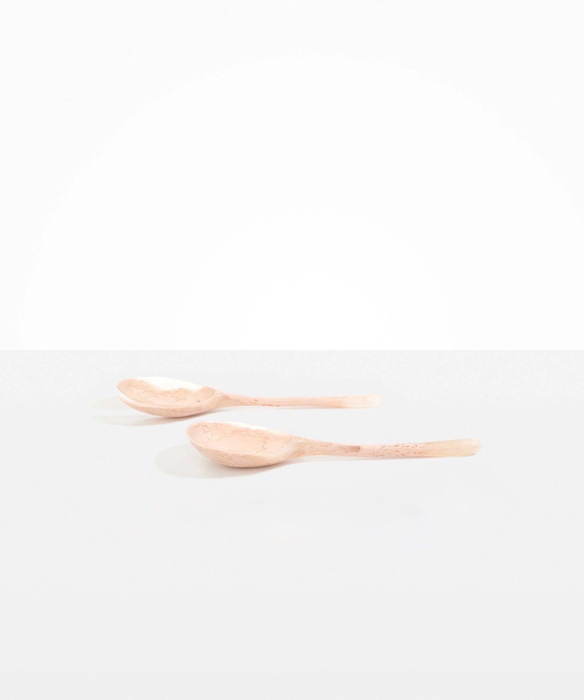 Resin Long Stone Salad Servers | Rose Swirl