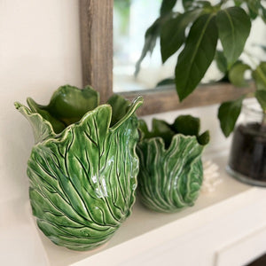 Large Green Cabbage Vase | 20 x 28 cm