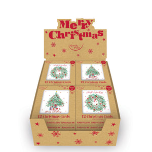 Christmas Card 12 Pack Tree and Wreath
