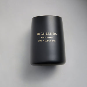 Highlands Black Matte Glass | Soy Wax Candle