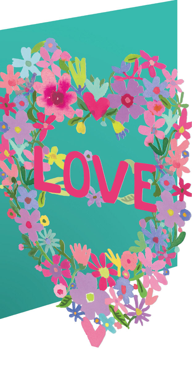 Love Heart of Flowers  Lasercut Card | 12x17cm