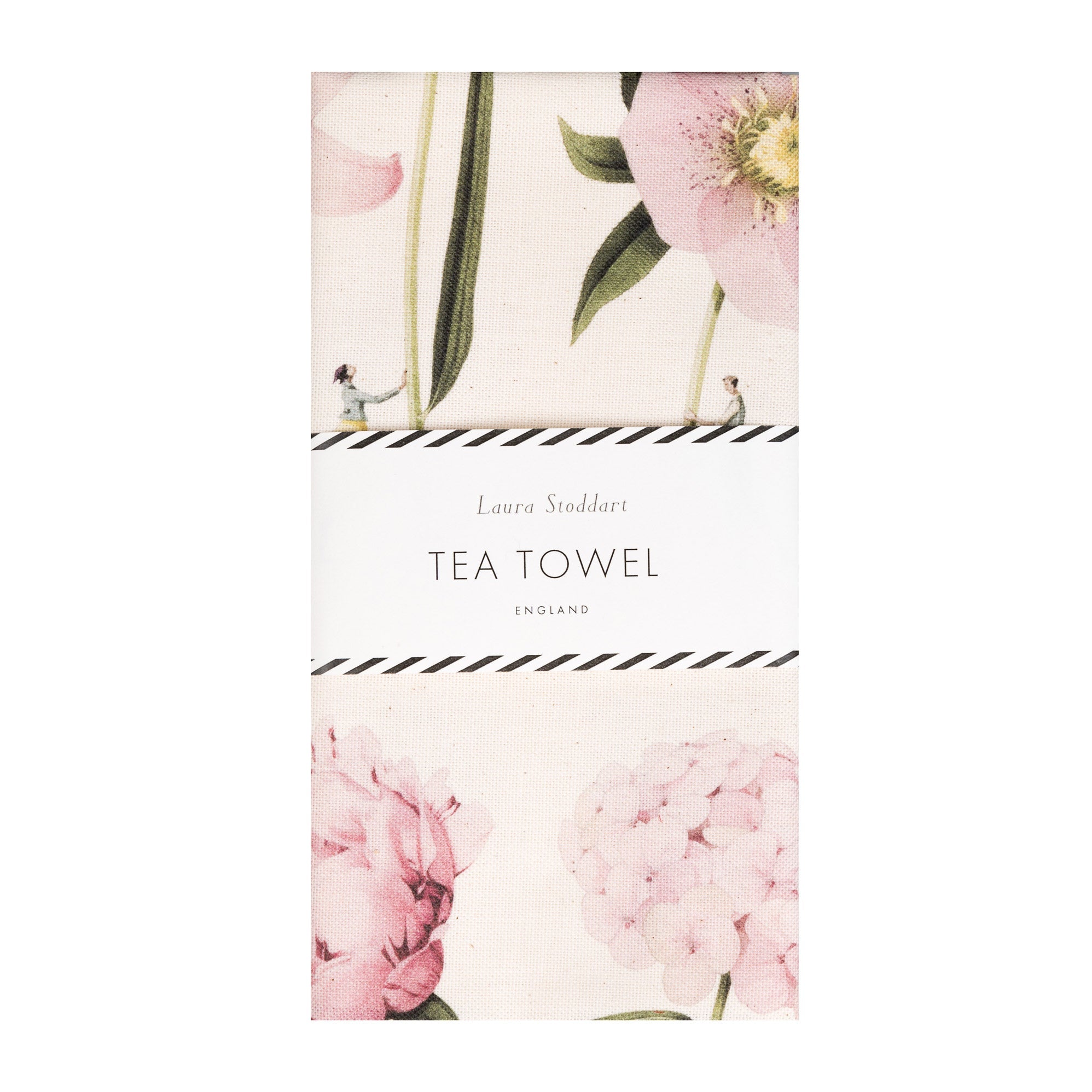 Laura Stoddart In Bloom Pink Multi Flowers Tea Towel