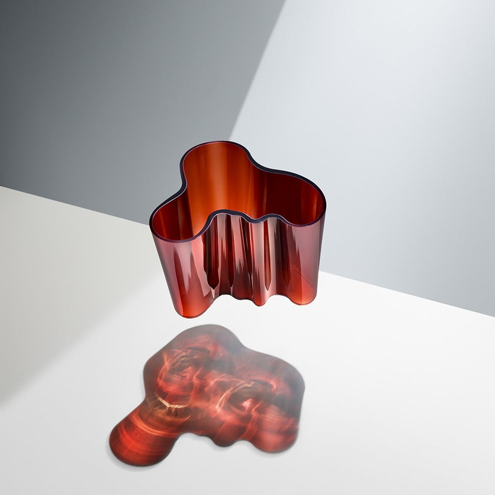 Aalto Hand Blown Glass Vase | Cranberry | 16cm