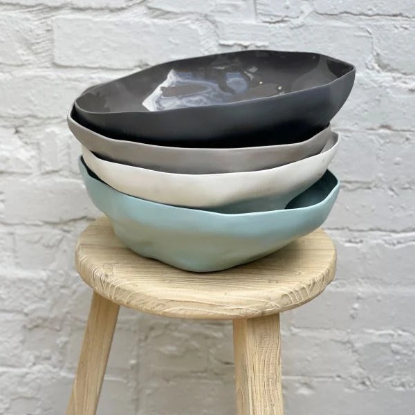 Ceramic Fruit Bowl | Duck Egg | 35x11cm