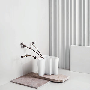 Aalto Hand Blown Glass Vase | Opal White | 16cm