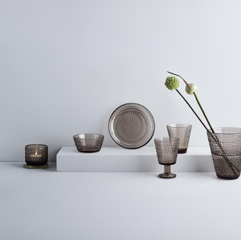Kastehelmi Glass Vase | Linen | 15cm