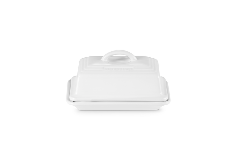 Stoneware Butter Dish | White | 17cm