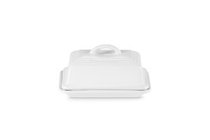 Stoneware Butter Dish | White | 17cm